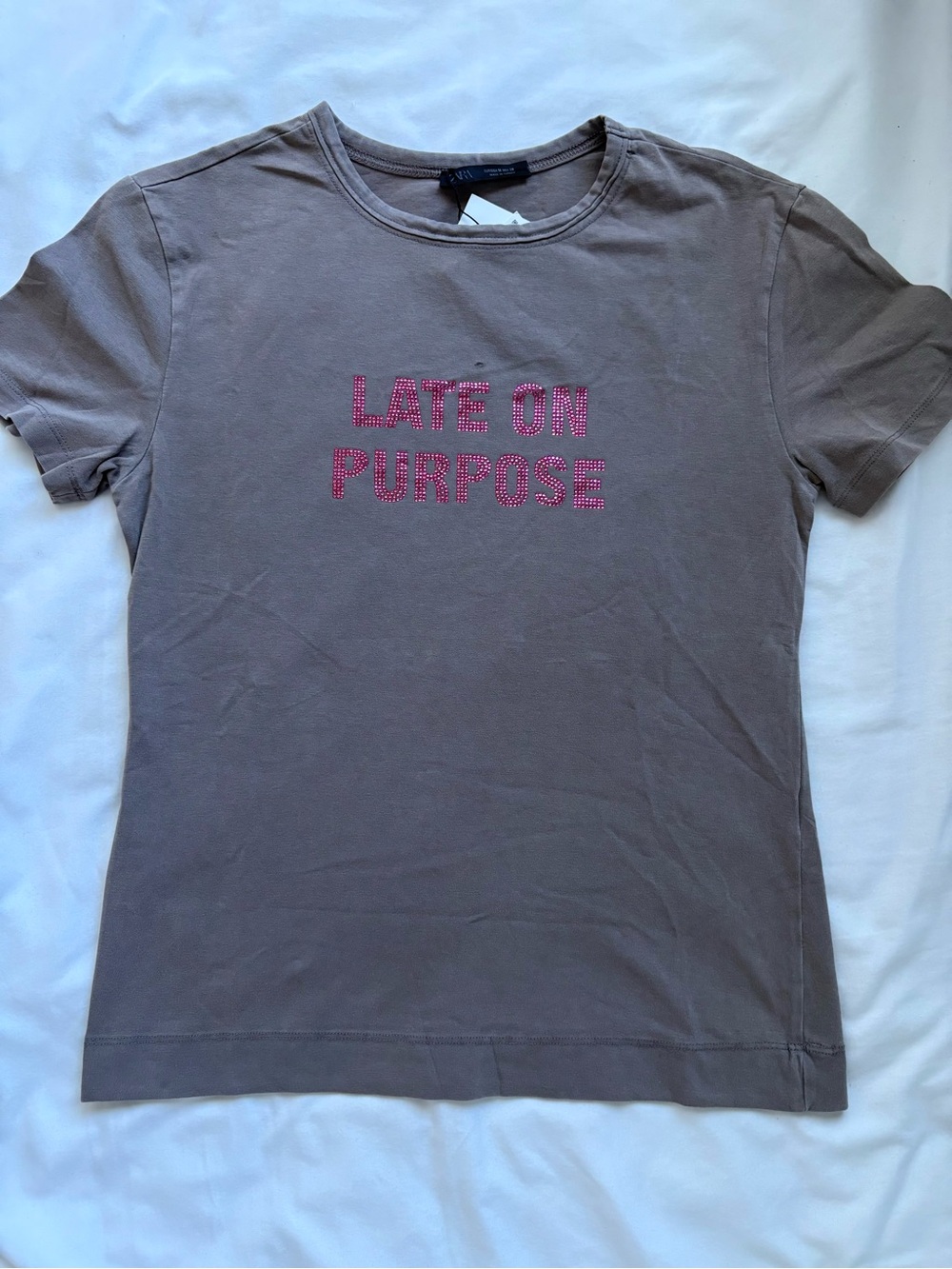 Zara "Late on Purpose" T-shirt